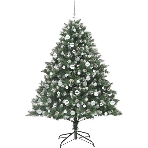 VidaXL Umjetno božićno drvce s stalakom Zelena 126 x 126 x 180 cm Slike