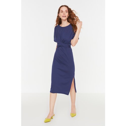 Trendyol Indigo Lacing Detailed Knitted Dress Slike