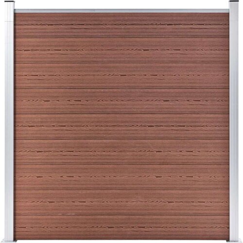  Set WPC ograda 6 kvadratnih + 1 kosa 1138 x 186 cm smeđi Slike