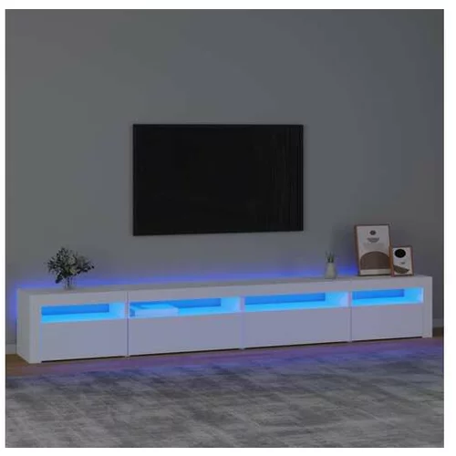  TV omarica z LED lučkami bela 270x35x40 cm