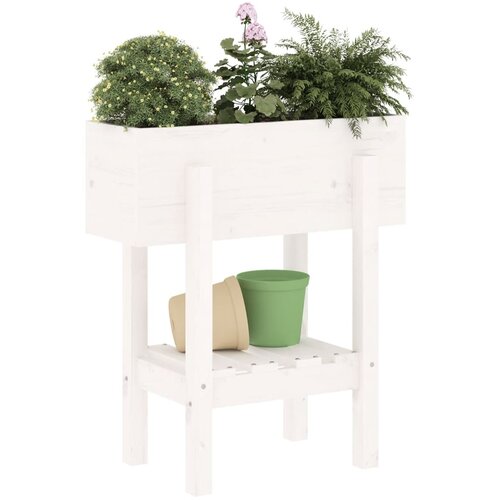  Vrtna sadilica bijela 62 x 30 x 69 cm od masivne borovine Slike