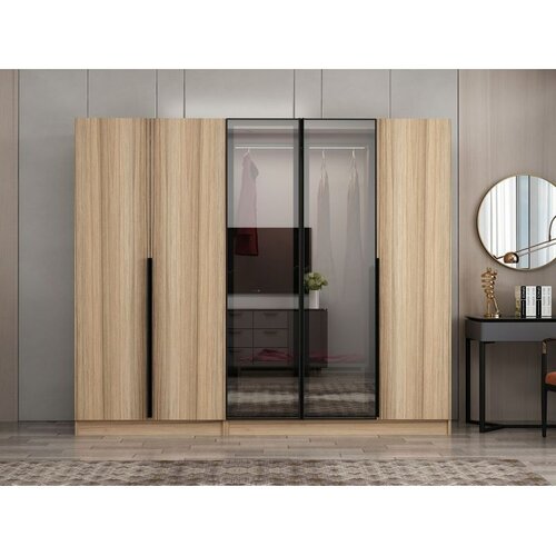 Hanah home ormar sa reflektujućim staklom Nisa 20611, 225 cm, dore Cene