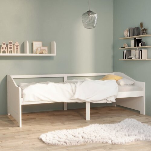 VidaXL trosed z leži&amp;scaron;čem bela trdna borovina 90x200 cm Slike