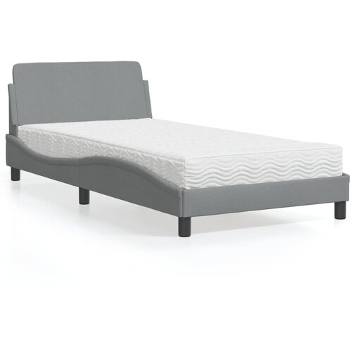  Krevet s madracem Dover svjetlosivi 100x200 cm od tkanine Cene