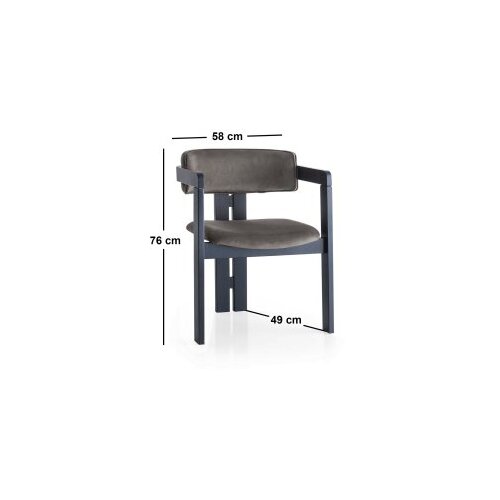 Hanah home Trpezarijska stolica 58x76x49cm Crno-antracit Slike