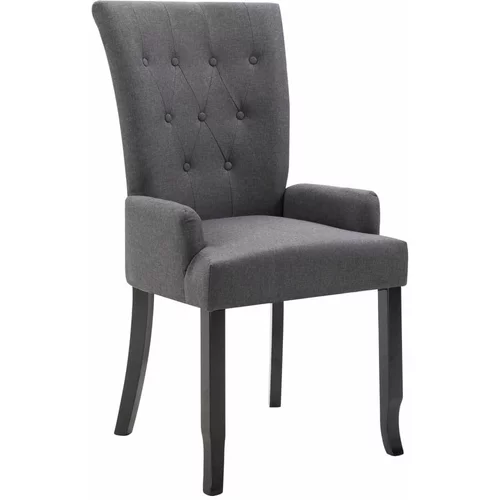  Blagovaonska stolica od tkanine s naslonima za ruke tamnosiva