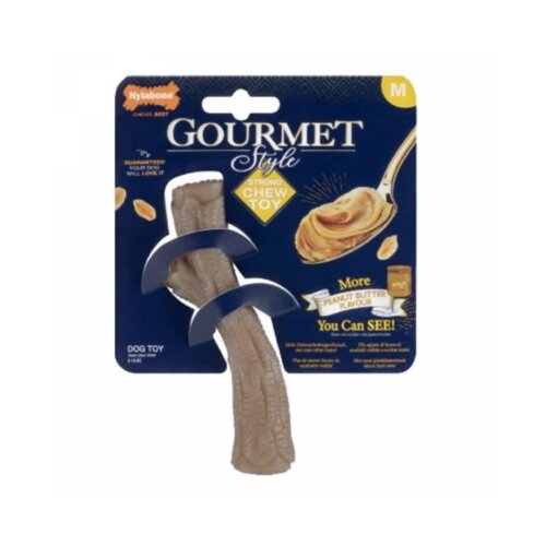 Nylabone NY Gourmet igracka za zvakanje u obliku grane - ukus kikiriki putera M Slike