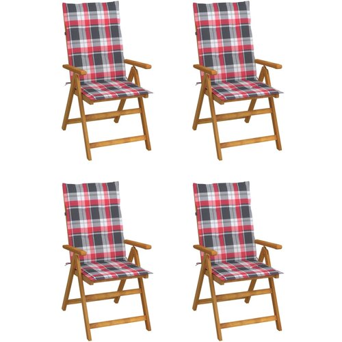  Vrtni stoli 4 kosi z blazinami trden akacijev les Slike