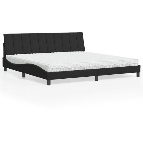 Krevet s madracem Hanko crni 200x200 cm baršunasti Cene