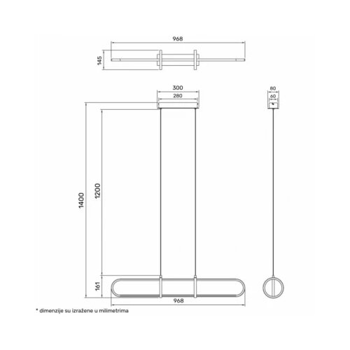  solea 4 luster 36W 3000/4000/6000K crna/drvo Slike