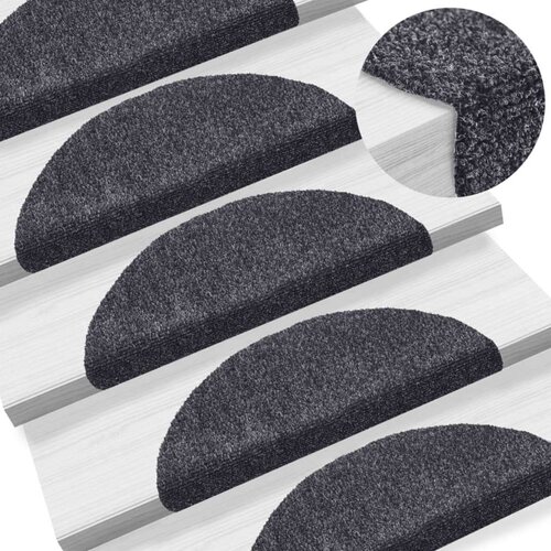 vidaXL samoljepljivi otirači za stepenice 10 kom tamnosivi 56x17x3 cm Cene