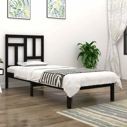  za krevet od masivne borovine crni 90 x 200 cm