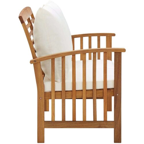  Klupa s jastucima 119 cm od masivnog bagremovog drva Slike