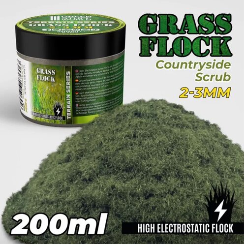 Green Stuff World grass flock - countryside scrub 2-3mm (200ml) Cene