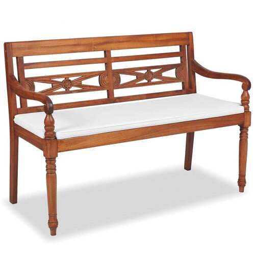BATAVIA klupa s jastucima 120 cm tikovina Slike