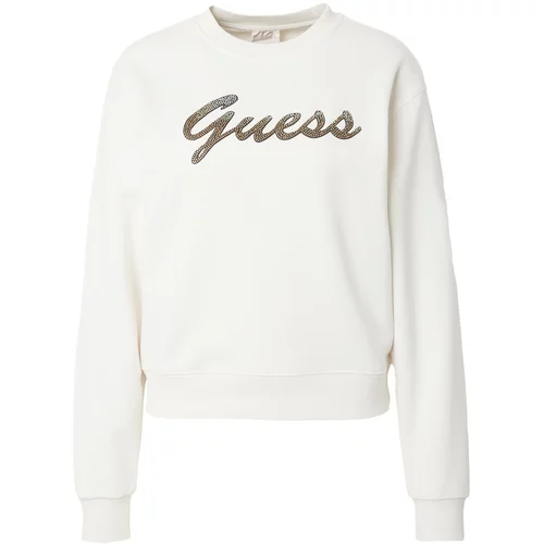 Guess Sweater majica boja pijeska / svijetlosmeđa / svijetložuta / srebrno siva