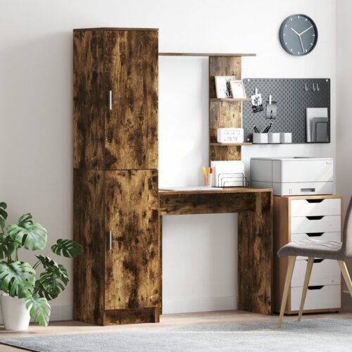  Miza s shrambo z vrati 2 pcs Dimljeni oreh 78,5 x 37 x 154,5 cm Cene