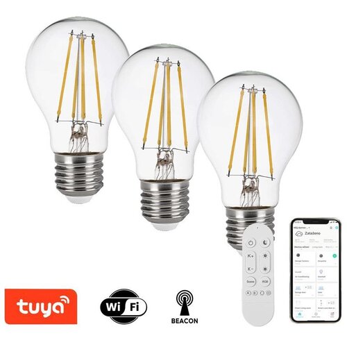  Immax NEO 07806CDO - KOMPLET 3x LED CCT prigu&amp;scaron;iva sijalica E27/3W/230V Wi-Fi + daljinski upravljač Slike