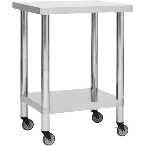 vidaXL Kuhinjski radni stol s kotačima 80x45x85 cm nehrđajući čelik Cijene