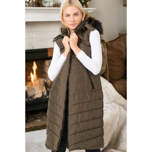 Dewberry Z6752 WOMEN'S VEST-PLAIN KHAKI Cijene