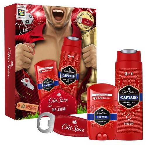 Old Spice Captain Set deodorant v stiku 50 ml + gel za prhanje 3v1 250 ml + odpirač za steklenice za moške Cene