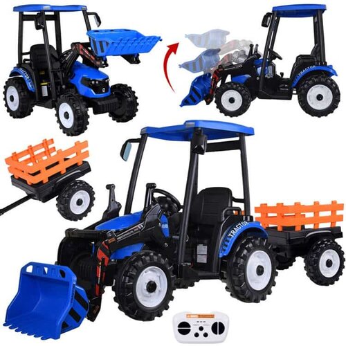 Traktor bager AKU s prikolicom plavi Slike