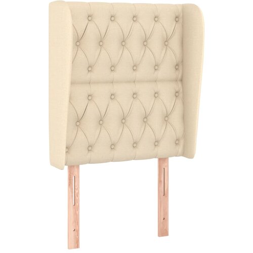 Maison Chic vzglavna omarica - nočna omarica - posteljna omarica z u&amp;scaron;esi krem 83x23x118/128 cm blago, (21710980) Slike