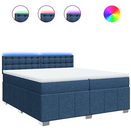 Maison Chic Box spring postelja - Vzmetna postelja z vzmetnico modra 200x200 cm blago SL23989, (21879703) Cene