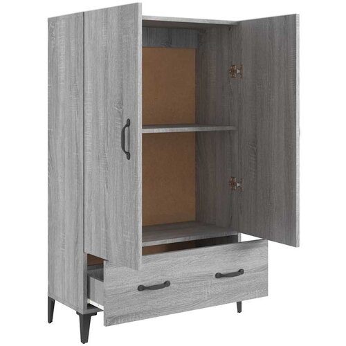  Visoka komoda boja hrasta sonome 70x31x115 cm konstruirano drvo Siva Slike
