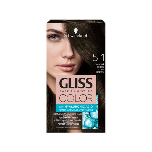 Schwarzkopf Gliss Color permanentna barva za lase odtenek 5-1 Cool Brown