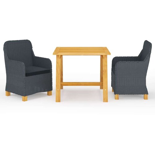  3-dijelni vrtni blagovaonski set tamnosivi Cijene