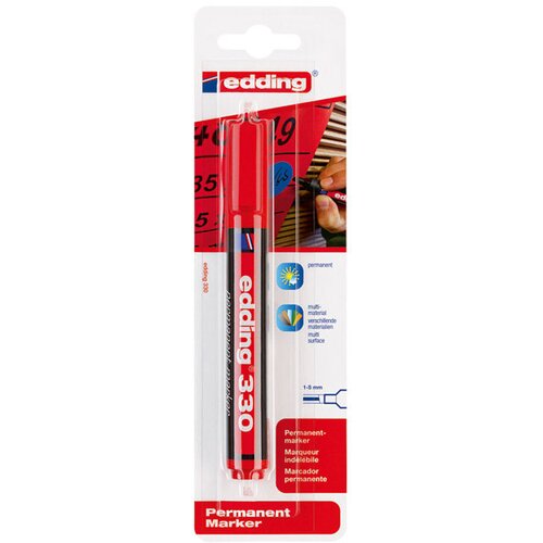 Marker permanentni 1-5mm klinasti vrh edding 330/1 crveni blister Cene