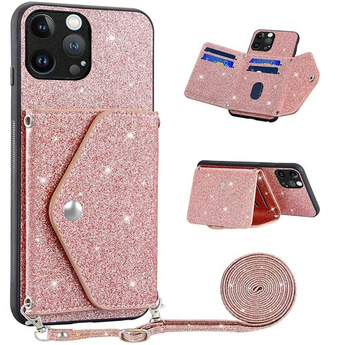INORCO Ovitek za telefon s trikotnim držalom za kartice za iPhone 14 Pro s stojalom PU usnje+TPU, (22035290) Cene
