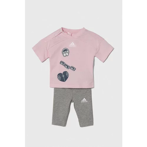 Adidas Komplet za dojenčka roza barva