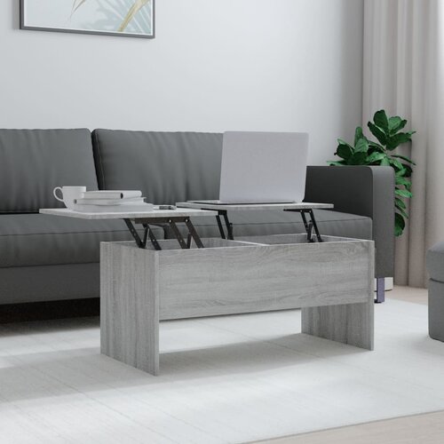 vidaXL Klubska mizica siva sonoma 102x50,5x46,5 cm konstruiran les Cene