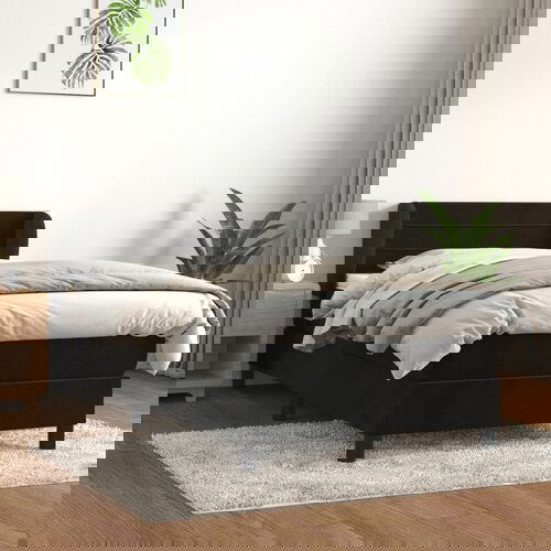 VidaXL Box spring postelja z vzmetnico črna 80x200 cm žamet Slike