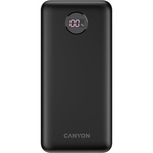 Canyon PB-2002 Power bank 20000mAh Li-poly battery, Input Type-C 5V3A,9V2A,18W , Output Type-C：5V3A,9V2.2A,12V1.5A,20W, Output USBA1/USBA2：5V3A,5V/4.5A,4.5V/5A,9V2A,12V1.5A,22.5W147.5*69*28.6mm, 0.437g , cable Type C, Black - CNE-CPB2002B Cene