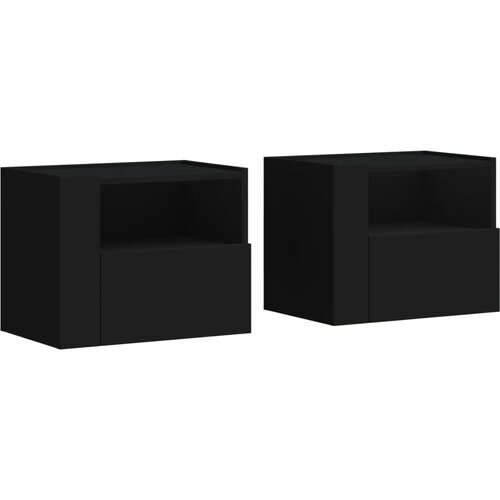 Maison Chic Stenski Dvo delni komplet Nočne omarice - Nočne mize Črna 45x30x35 cm, (21689446) Cene