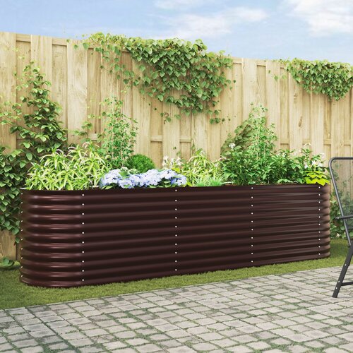 vidaXL Vrtni povišeni krevet Smeđa Pocinčani čelik 320 x 80 x 81 cm Cijene