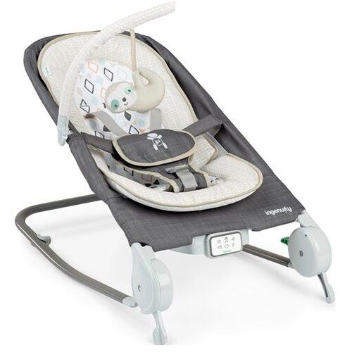 Kids II Ležaljka za bebe Happy Belly Parker 0-6M, Sa masažerom za grčeve, Siva Cene