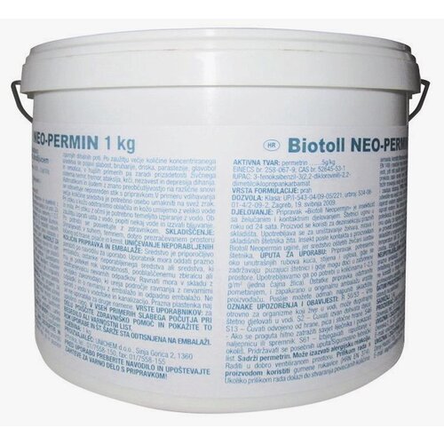  Insekticid proti mrčesu Neopermin Biotoll (1 kg) Cene