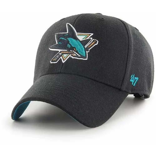 47 Brand Kapa sa šiltom NHL San Jose Sharks boja: crna, s aplikacijom, H-BLPMS22WBP-BK