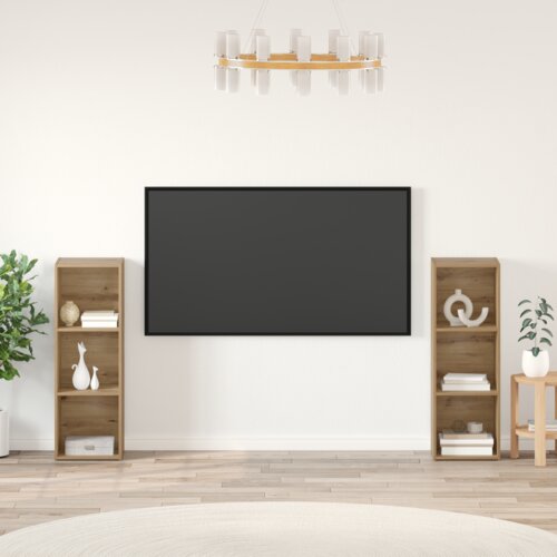 VidaXL Set TV komoda 2 pcs Umjetnička hrastovina 107 x 35 x 37 cm Slike