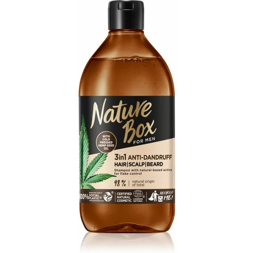 Nature Box Hemp Seed šampon proti prhljaju 3v1 za moške 385 ml
