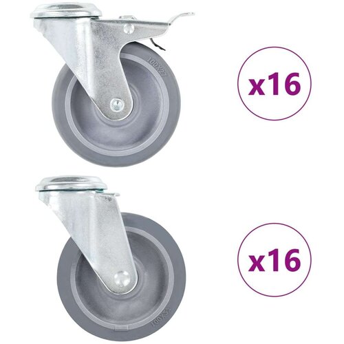  Gibljiva kolesa z luknjami za sornik 32 kosov 100 mm, (5000285870) Cene
