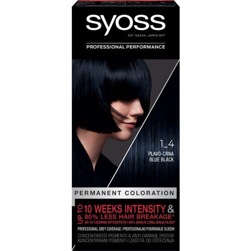 Syoss Color permanentna barva za lase odtenek 1-4 Blue Black Cene