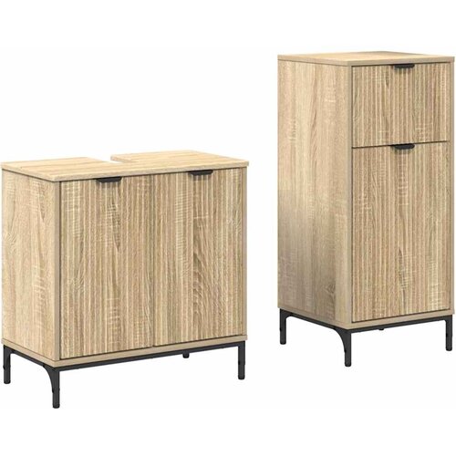  Set namje&amp;scaron;taja za kupaonicu s ladicama 2 pcs Sonoma hrast Slike