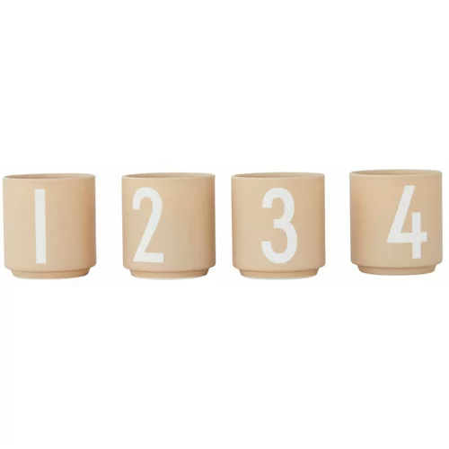 Design Letters Komplet 4 bež porcelanastih skodelic Design Letters Mini
