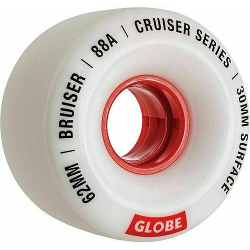 Globe Bruiser Cruiser Skateboard Wheel 62 mm White/Red Cene