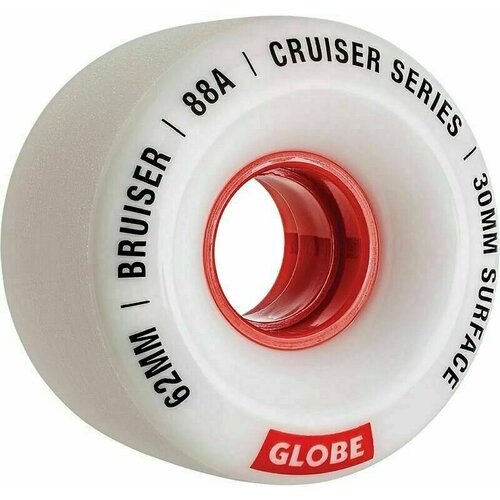 Globe Bruiser Cruiser Skateboard Wheel 62 mm White/Red Cene